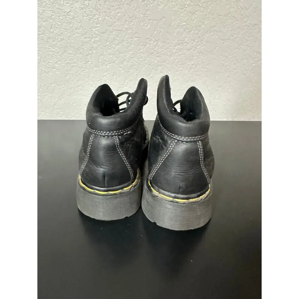 Dr. Martens 9763 Made In England Black Leather Chunky Work Boot Men 6 Grunge Y2K